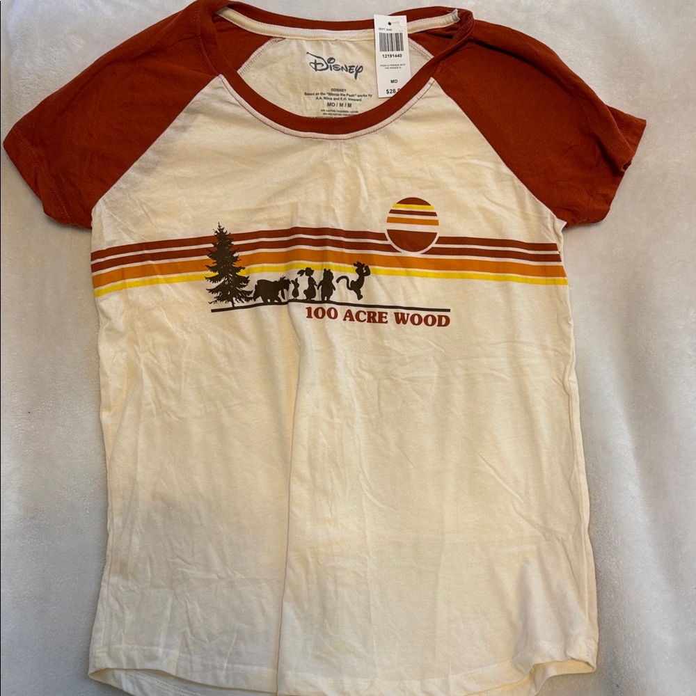 Disney 100 Acre Wood T-Shirt - White and Brown